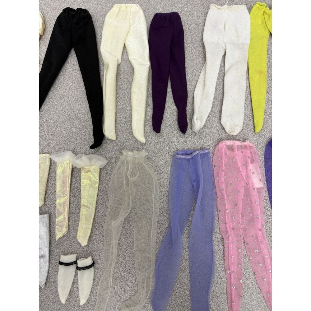 Vintage Barbie Lot Tights, Sheer & Opaque, Socks, Leg Warmers, Fingerless Gloves - Picture 3 of 11